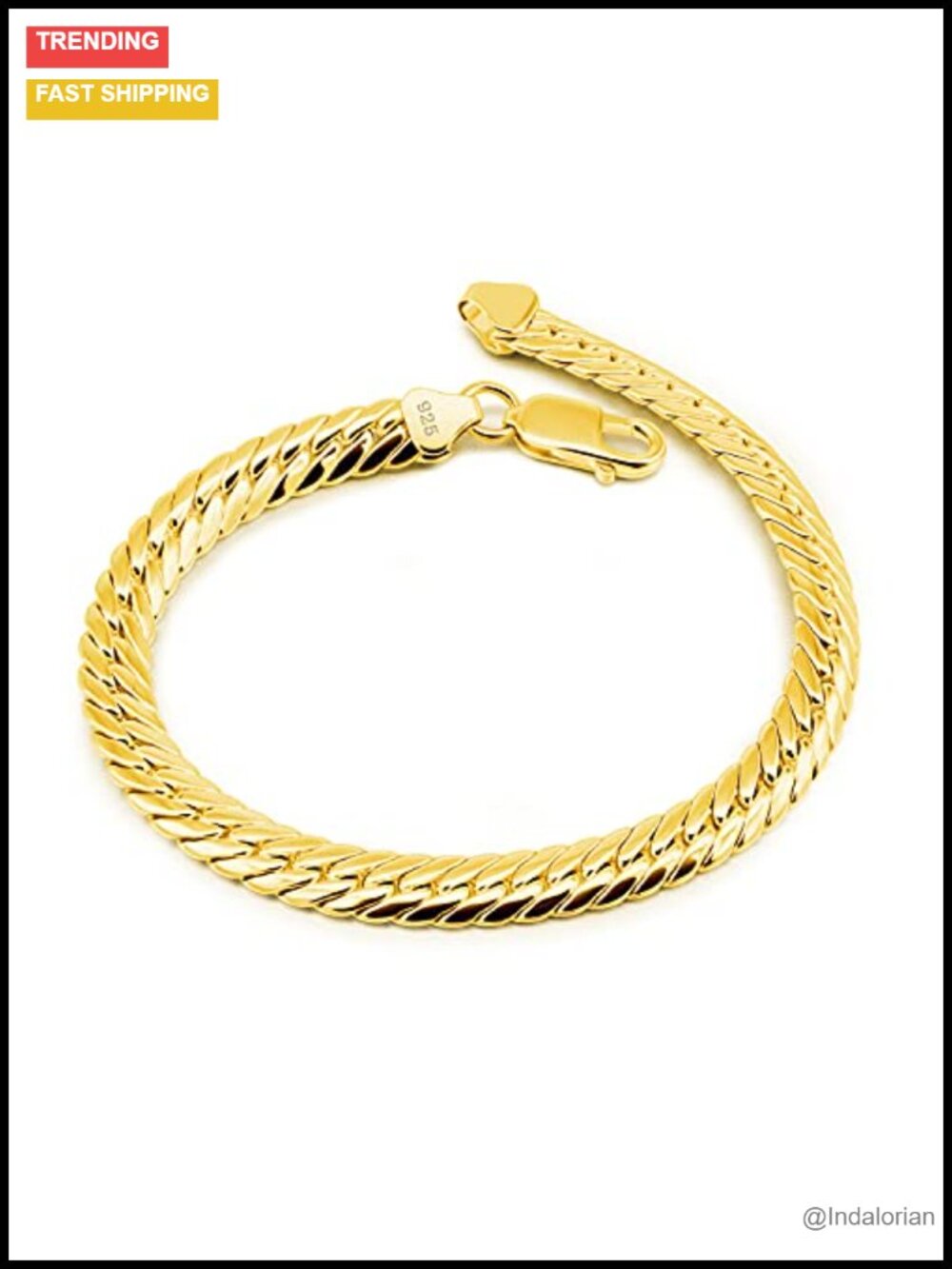 925 Sterling Silver Flat Snake Chain Bracelet 6mm Unisex Gift